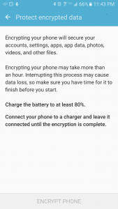 Encryption Settings on Android
